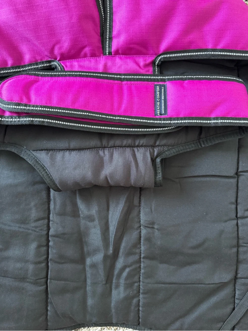 Pink & Black Quilted Dog Vest